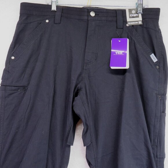 CQR Pants Mens 36x32 Black Tactical Cargo Stretch YKK Zipper Nylon Blend Outdoor - Picture 2 of 12
